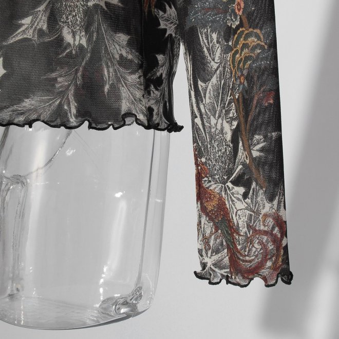 Zodiac print net ブラウス 詳細画像 黒系マルチ 3