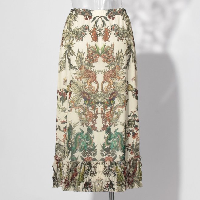 Zodiac print net スカート 詳細画像 白系マルチ 3