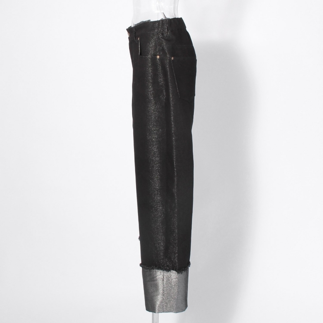 Lame denim パンツ 詳細画像 ブラック 3