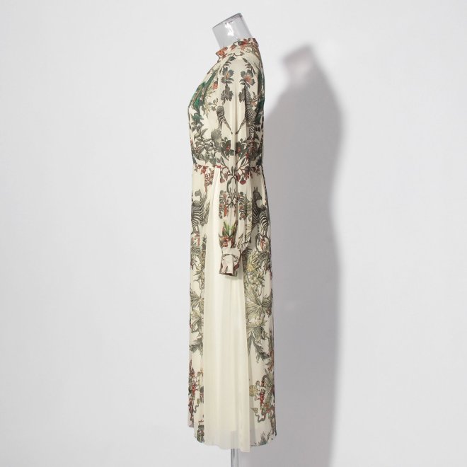 Zodiac print net ドレス 詳細画像 白系マルチ 2