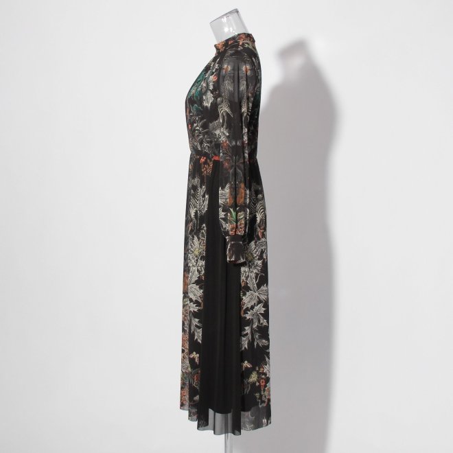 Zodiac print net ドレス 詳細画像 黒系マルチ 2