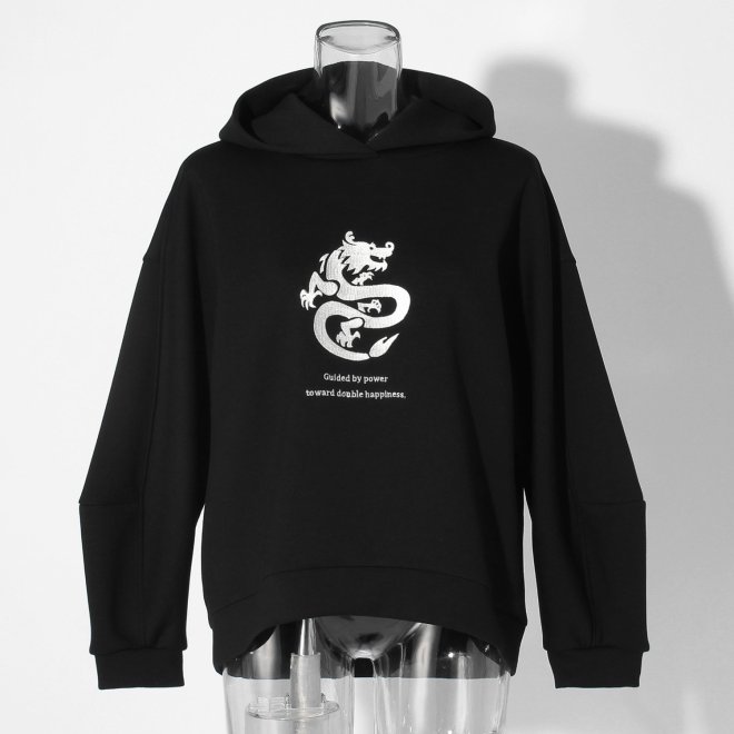 【COMING SOON】WLC ドラゴン刺繍パーカー 詳細画像 ブラック 1