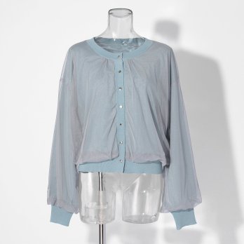 【COMING SOON】WL チュールギャザーレイヤード カーディガン 詳細画像