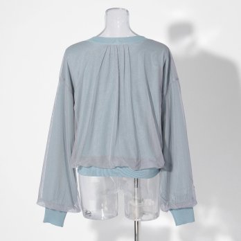 【COMING SOON】WL チュールギャザーレイヤード カーディガン 詳細画像