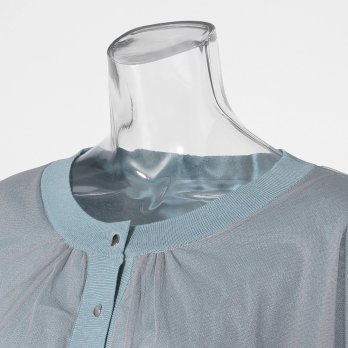 【COMING SOON】WL チュールギャザーレイヤード カーディガン 詳細画像