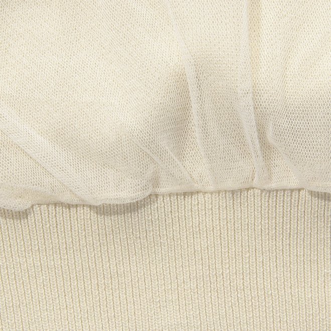 【COMING SOON】WL チュールギャザーレイヤード カーディガン 詳細画像 ホワイト 2