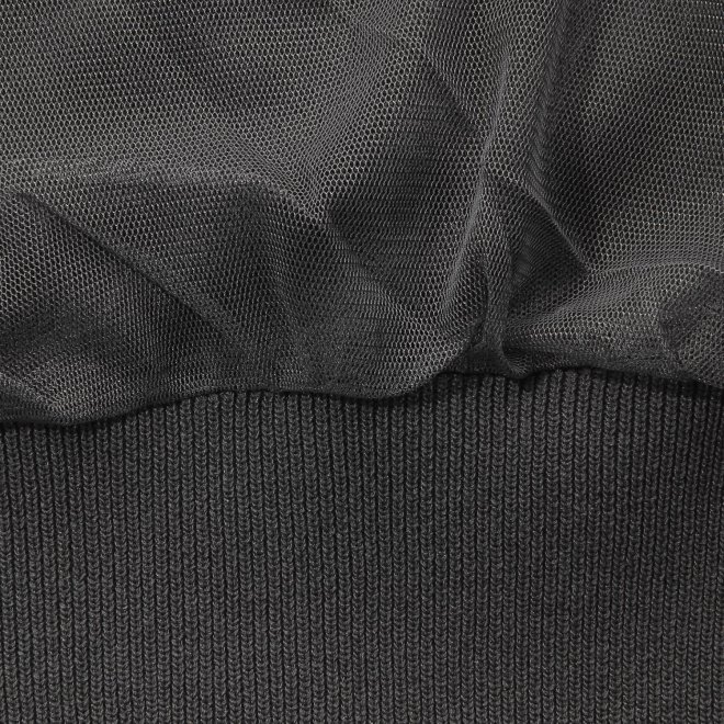 【COMING SOON】WL チュールギャザーレイヤード カーディガン 詳細画像 グレー 2