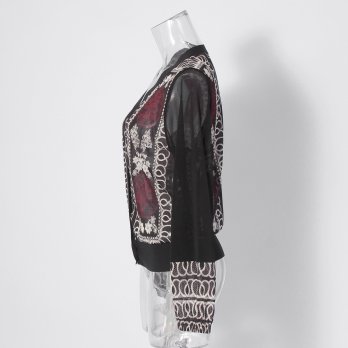 【COMING SOON】Dragon lace print net ブラウス 詳細画像