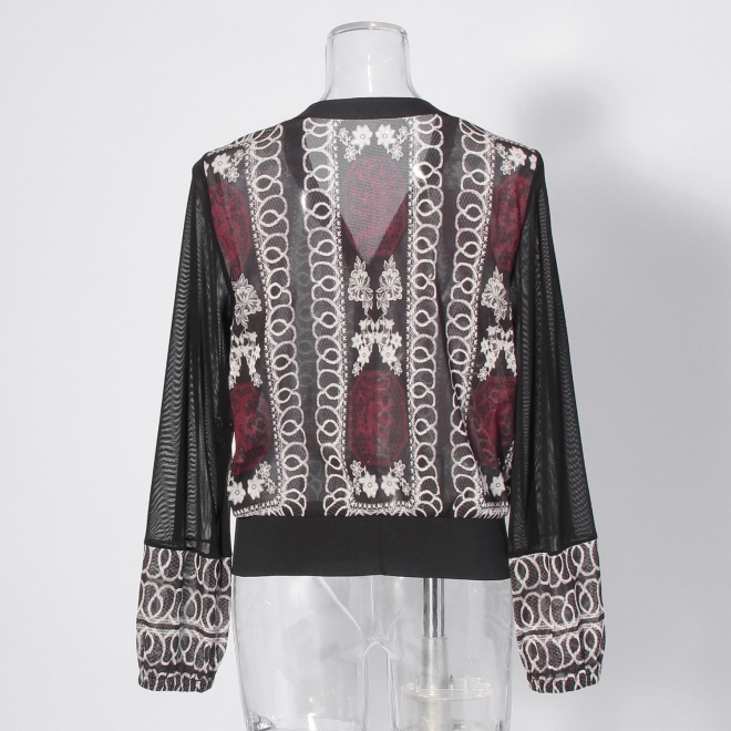 【COMING SOON】Dragon lace print net ブラウス 詳細画像 黒系マルチ 3