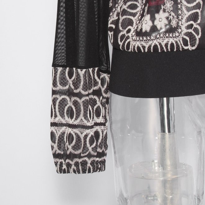 【COMING SOON】Dragon lace print net ブラウス 詳細画像 黒系マルチ 4