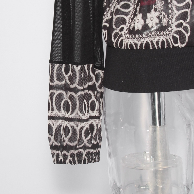 Dragon lace print net ブラウス 詳細画像 黒系マルチ 8