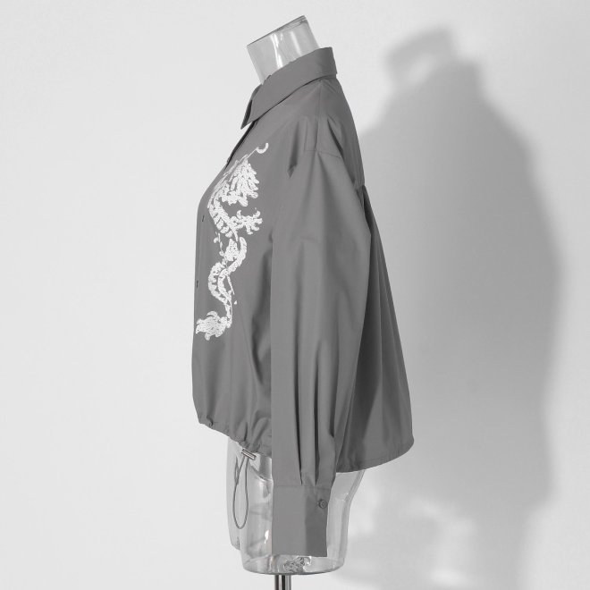 【COMING SOON】Dragon print shirt ブラウス 詳細画像 ライトグレー 2