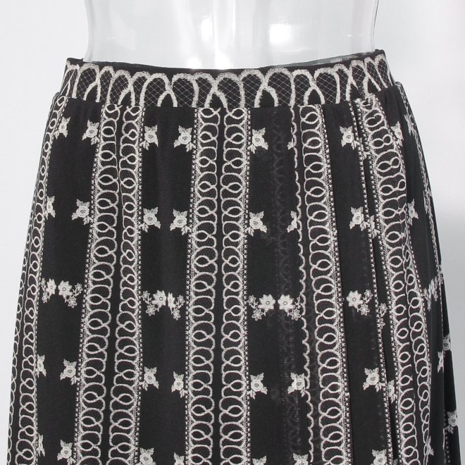 【COMING SOON】Dragon lace print net スカート 詳細画像 黒系マルチ 4