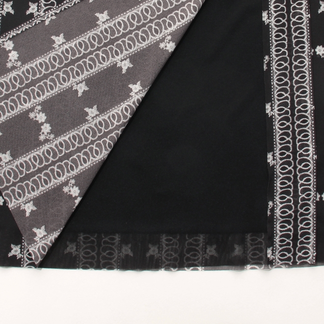 Dragon lace print net スカート 詳細画像 黒系マルチ 9