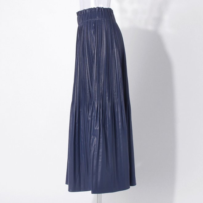 【COMING SOON】WL エコレザープリーツ スカート 詳細画像 ネイビー 2