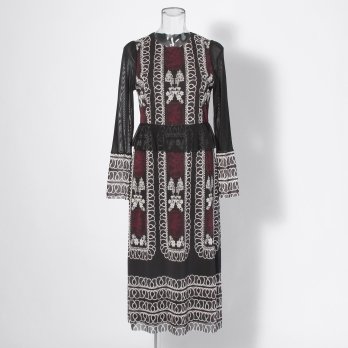 【COMING SOON】Dragon lace print net ドレス