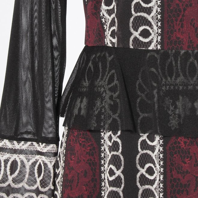 【COMING SOON】Dragon lace print net ドレス 詳細画像 黒系マルチ 4