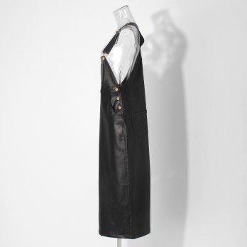 【COMING SOON】Fake leather ジャンパースカート 詳細画像
