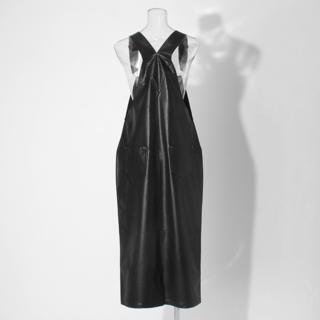 Fake leather ジャンパースカート 詳細画像 ブラック 7