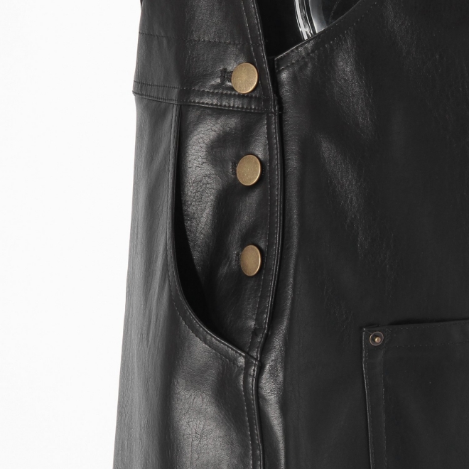 Fake leather ジャンパースカート 詳細画像 ブラック 9