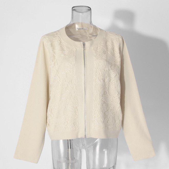 【COMING SOON】WLC オーガンジードラゴン刺繍ミラノリブ ブルゾン 詳細画像 ホワイト 1