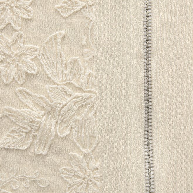 【COMING SOON】WLC オーガンジードラゴン刺繍ミラノリブ ブルゾン 詳細画像 ホワイト 4