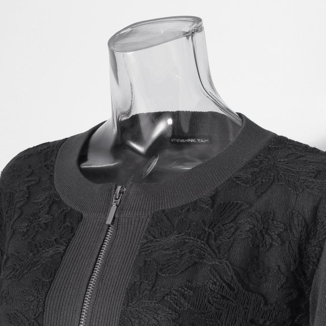 【COMING SOON】WLC オーガンジードラゴン刺繍ミラノリブ ブルゾン 詳細画像 グレー 4