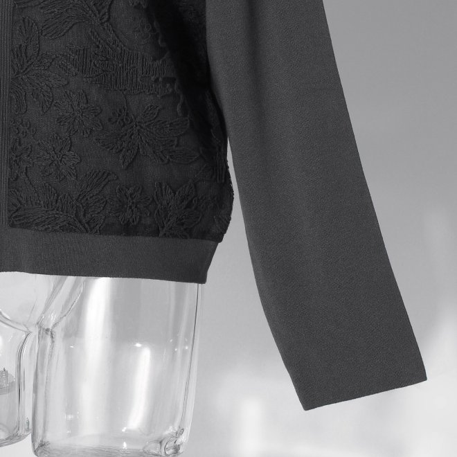 【COMING SOON】WLC オーガンジードラゴン刺繍ミラノリブ ブルゾン 詳細画像 グレー 5