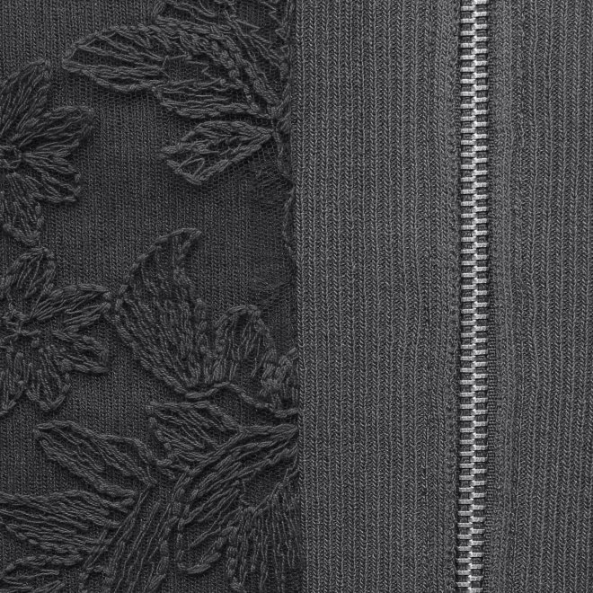 【COMING SOON】WLC オーガンジードラゴン刺繍ミラノリブ ブルゾン 詳細画像 グレー 7