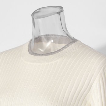 【COMING SOON】WLC フリルネック配色ニット 詳細画像