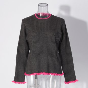 【COMING SOON】WLC フリルネック配色ニット