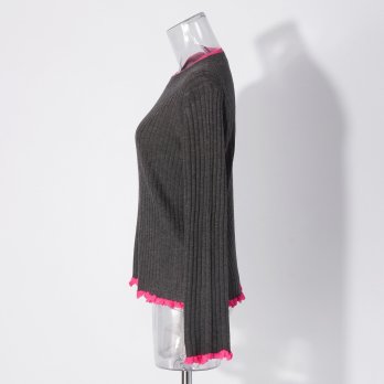 【COMING SOON】WLC フリルネック配色ニット 詳細画像