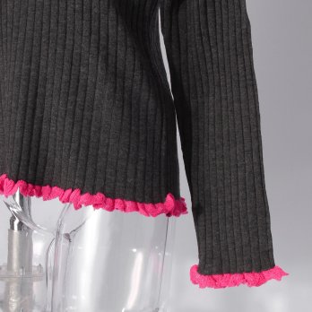 【COMING SOON】WLC フリルネック配色ニット 詳細画像