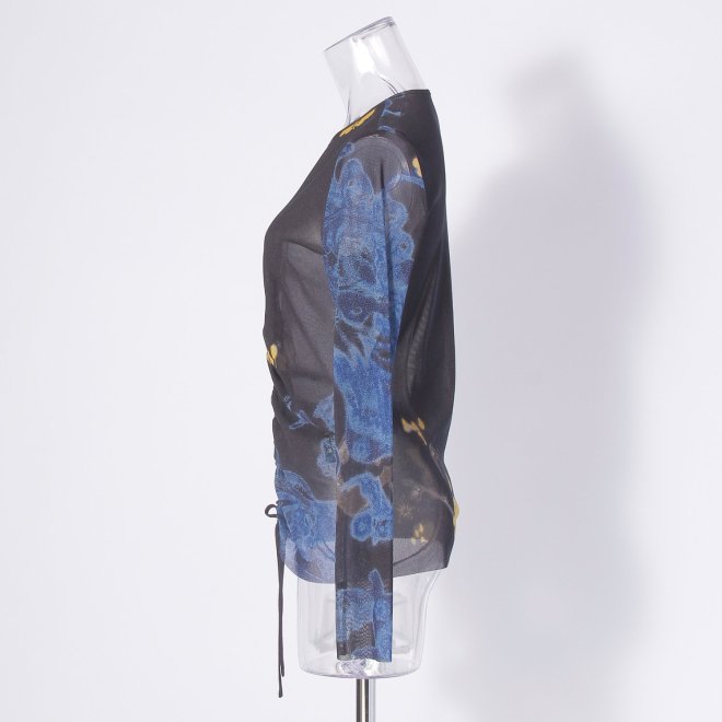 【COMING SOON】【オンライン・一部店舗限定カラー】Kisaragi dragon print ブラウス 詳細画像 ブルー系マルチ 2