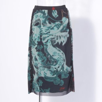 【COMING SOON】【オンライン・一部店舗限定カラー】Kisaragi dragon print スカート 詳細画像