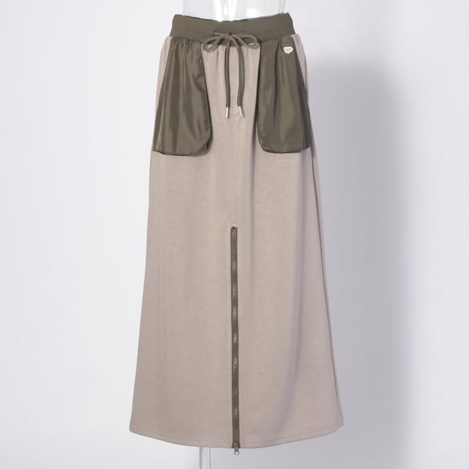 【COMING SOON】WLC ナイロン&times;ジャージーミリタリースカート 詳細画像 ライトグレー 1