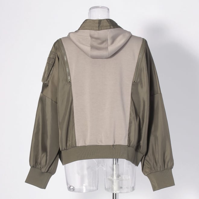 【COMING SOON】WLC ナイロン&times;ジャージーミリタリーブルゾン 詳細画像 ライトグレー 2