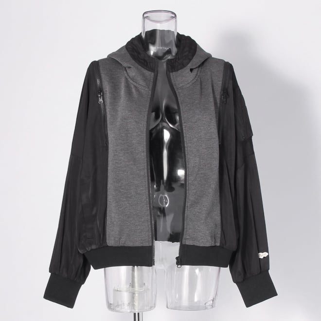 【COMING SOON】WLC ナイロン&times;ジャージーミリタリーブルゾン 詳細画像 グレー 4