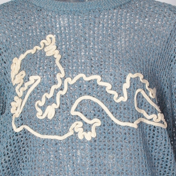 【COMING SOON】WLC ドラゴンコード刺繍メッシュニット 詳細画像