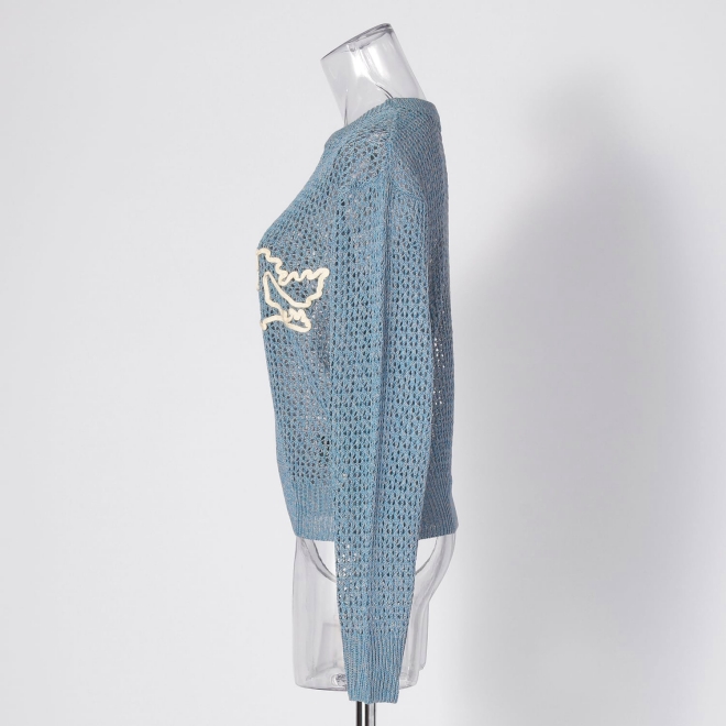 【COMING SOON】WLC ドラゴンコード刺繍メッシュニット 詳細画像 ライトブルー 2
