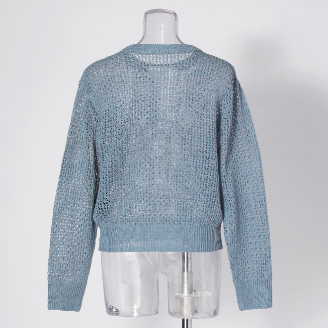 【COMING SOON】WLC ドラゴンコード刺繍メッシュニット 詳細画像 ライトブルー 3