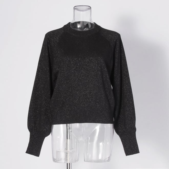 【COMING SOON】WLC ラメ混スエットライクニット プルオーバー 詳細画像 ブラック 1