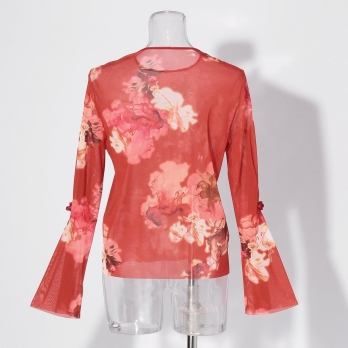 【COMING SOON】Flower flamingo print ブラウス 詳細画像