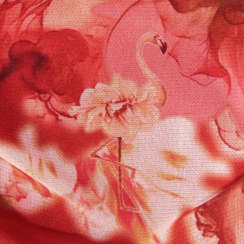 Flower flamingo print ブラウス 詳細画像