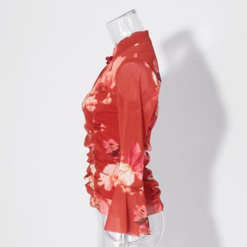 【COMING SOON】Flower flamingo print ブラウス 詳細画像