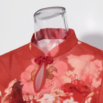 Flower flamingo print ブラウス 詳細画像