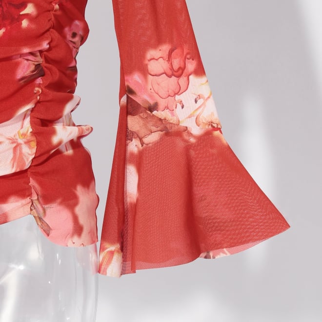 【COMING SOON】Flower flamingo print ブラウス 詳細画像 赤系マルチ 6