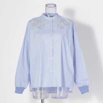 【COMING SOON】WL コーマコットンオーバーギャザー ブラウス 詳細画像