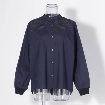 【COMING SOON】WL コーマコットンオーバーギャザー ブラウス 詳細画像