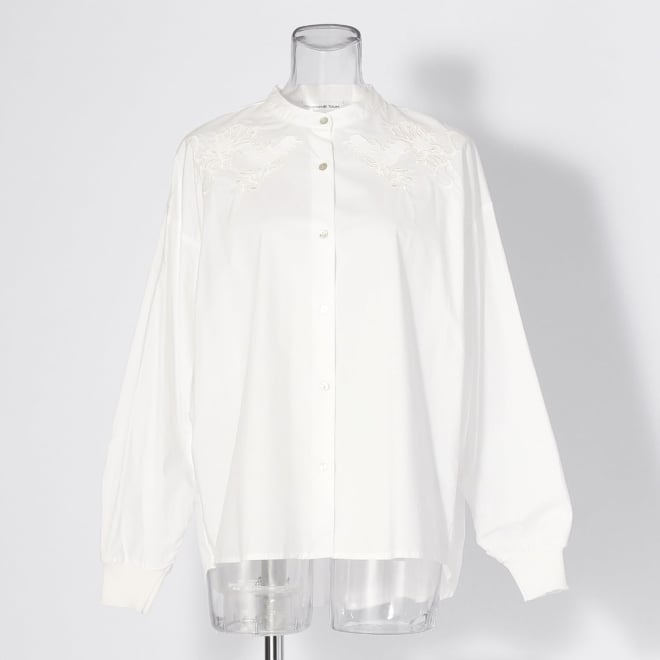 【COMING SOON】WL コーマコットンオーバーギャザー ブラウス 詳細画像 ホワイト 1